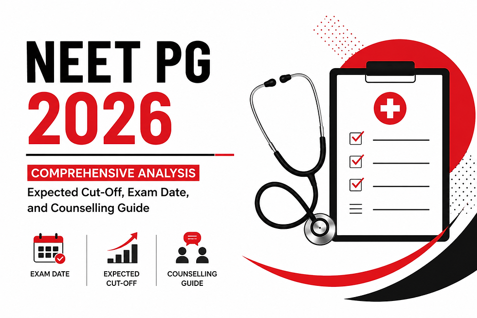 Medical postgraduate aspirant reviewing NEET PG 2026 exam pattern on a digital screen.