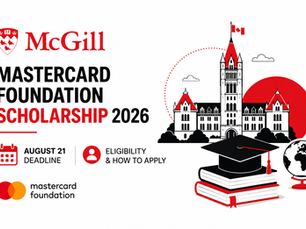 African graduate student studying on the historic McGill University campus in Montreal, Canada