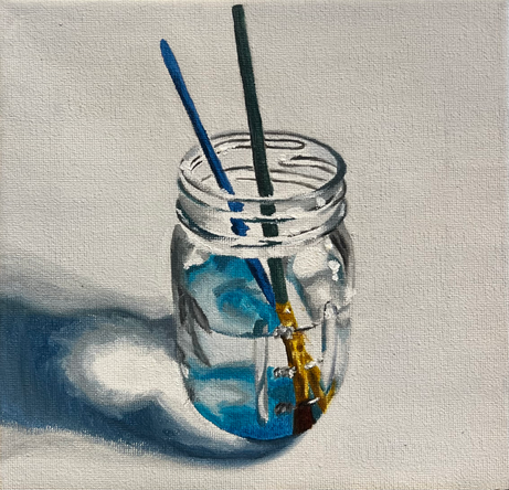 Louise Ory. Water Color . 8x8. Oil Paint.HEIC