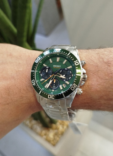 Relógio Orient Solartech Cronografo Vidro Safira MBSSC288 E1SX