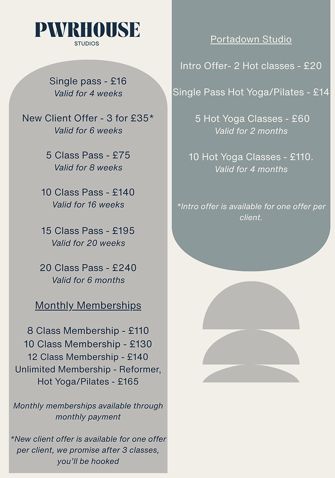 Image of PWRHOUSE pricing including Portadown pricing.