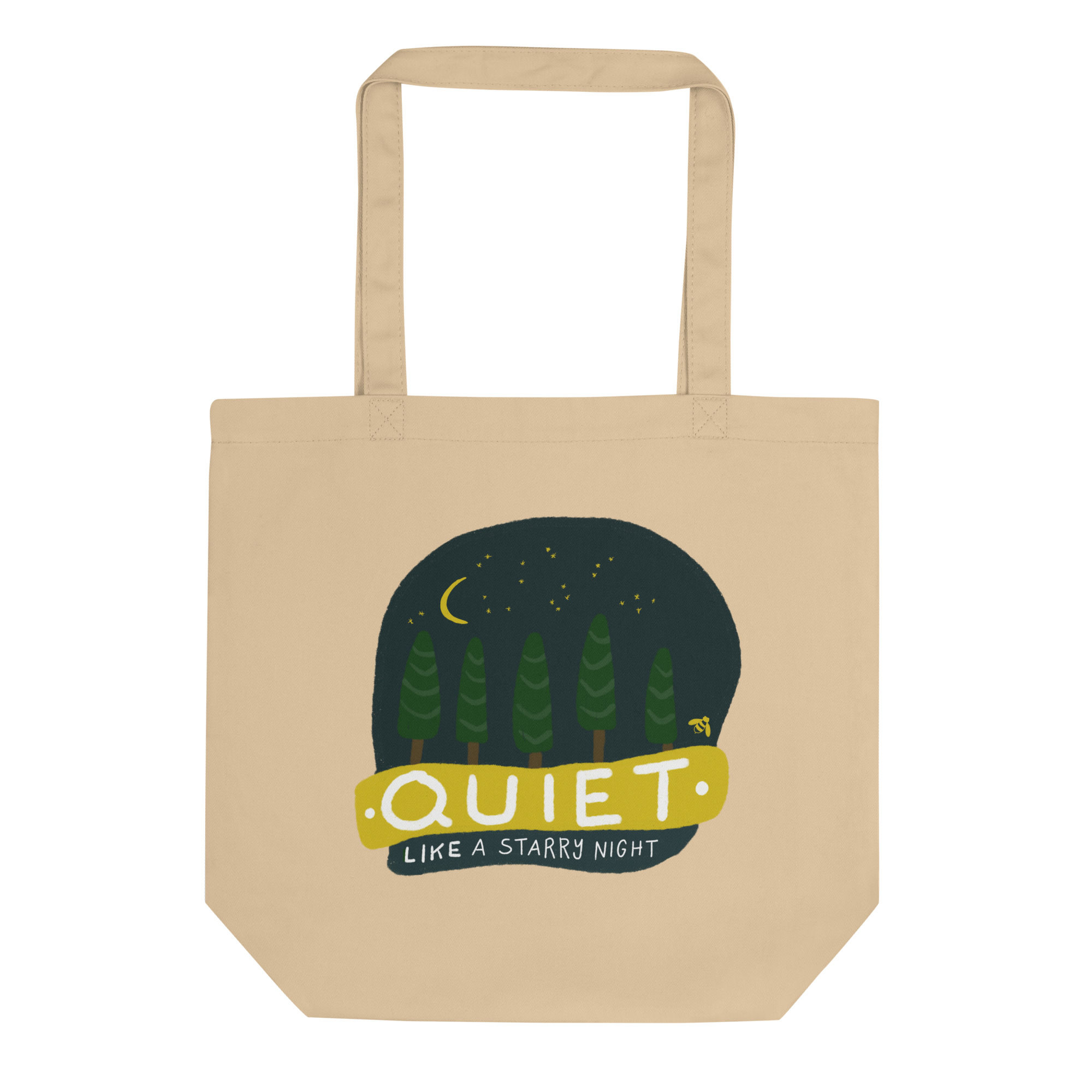Borsa tote motivazionale illustrata con tema foresta notturna