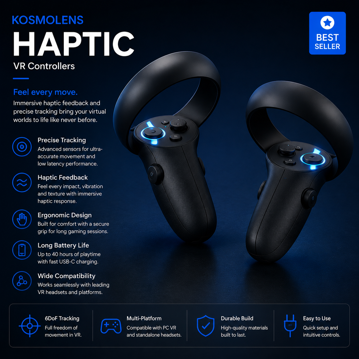 KOSMOLENS HAPTIC CONTROLLERS — VR Accessories