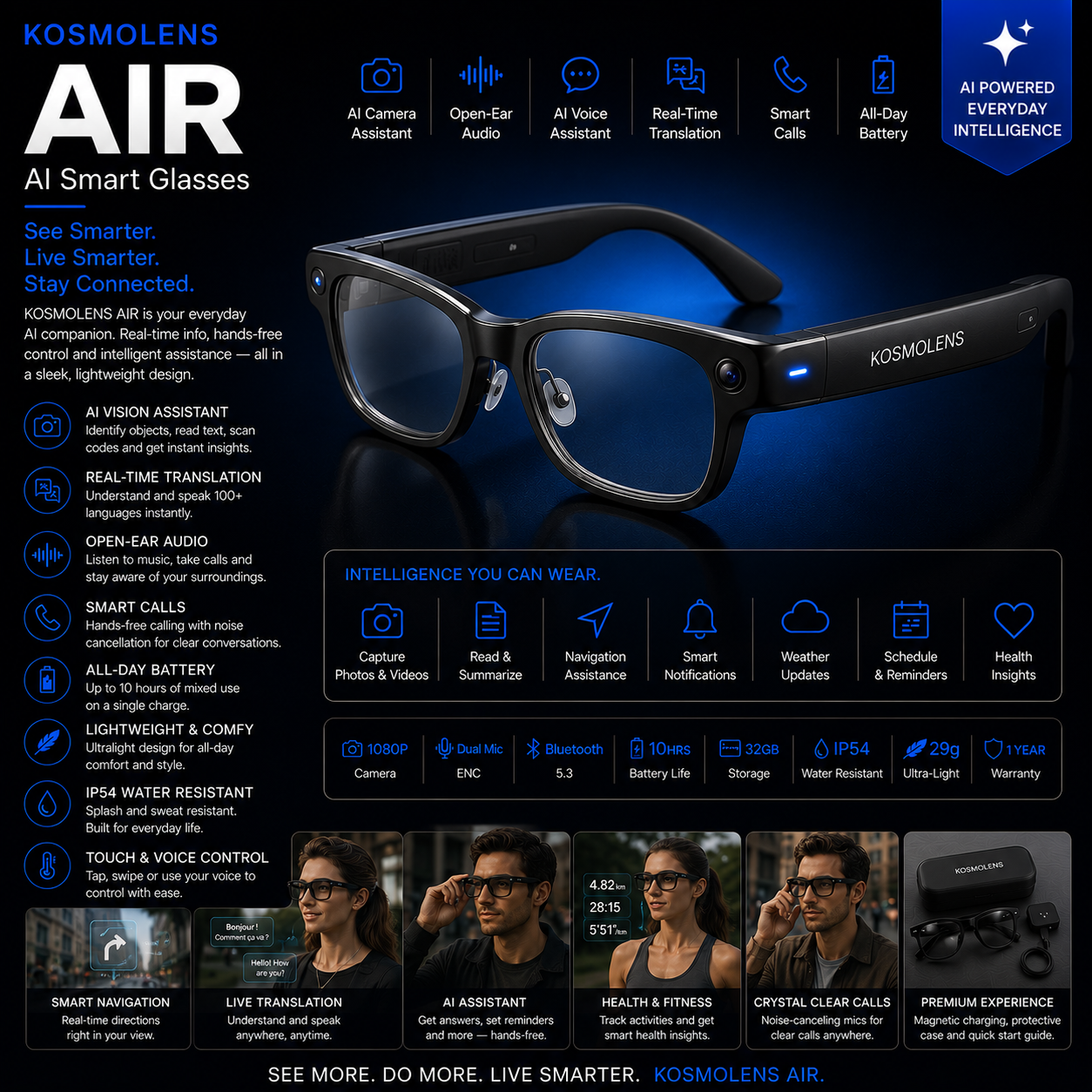 KOSMOLENS AIR — AI Smart Glasses