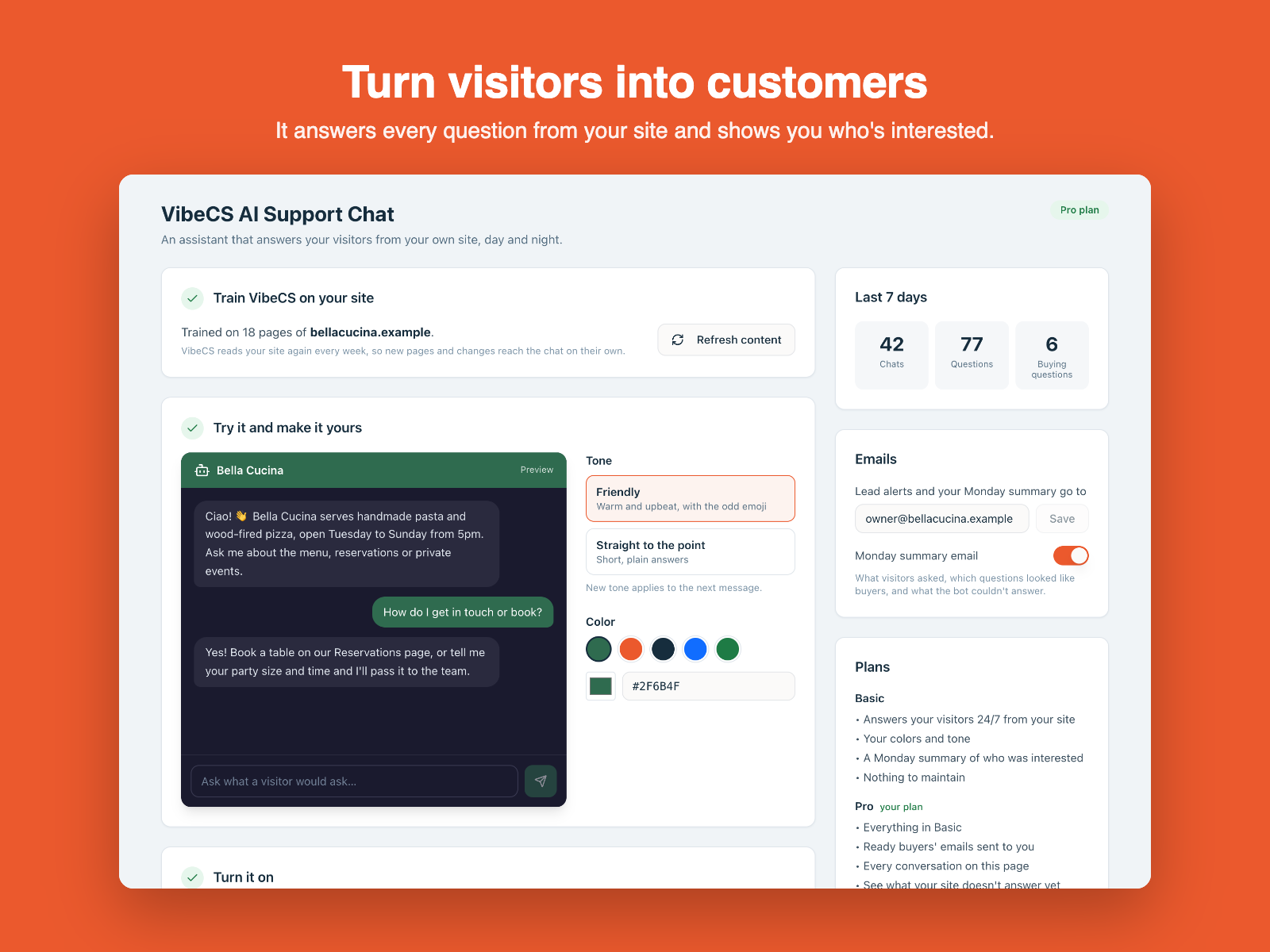 VibeCS AI Support Chat screenshot 2