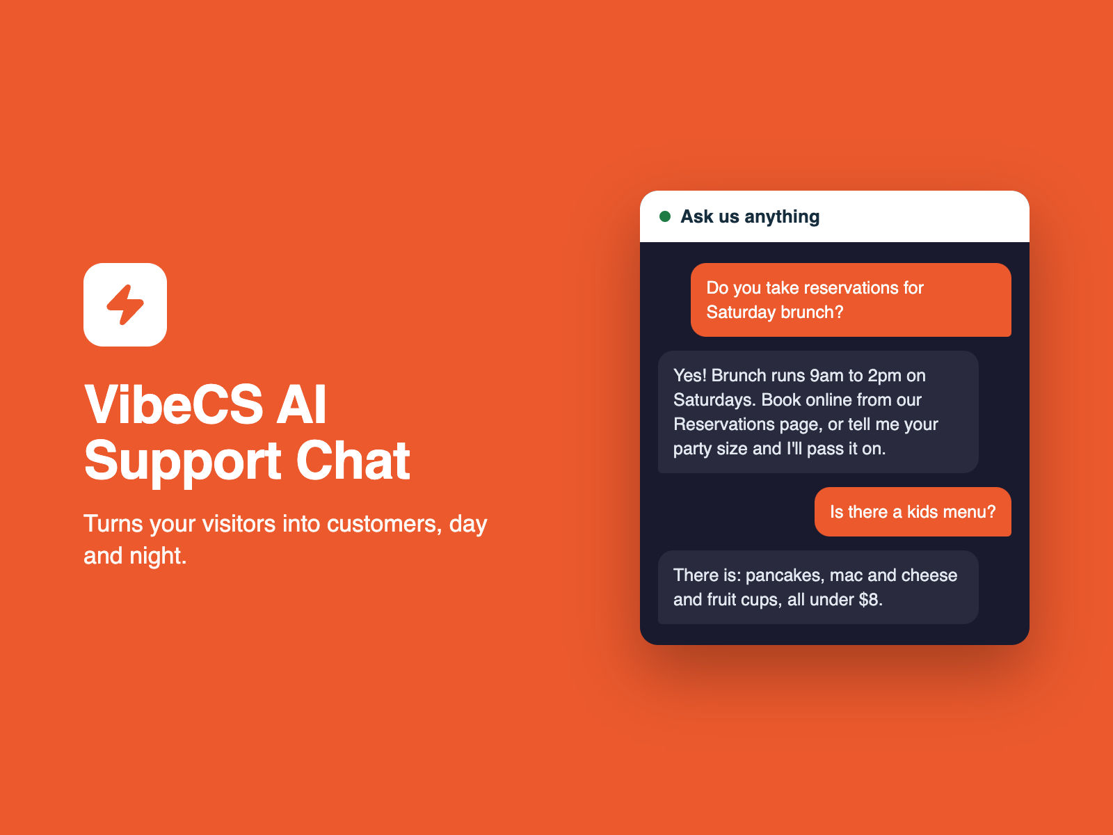 VibeCS AI Support Chat screenshot 1