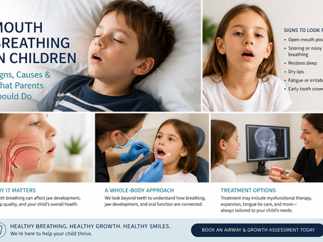 Mouth breathing in children may affect sleep, jaw development, and long-term oral health. Learn the signs, causes, and treatment options in Guelph.