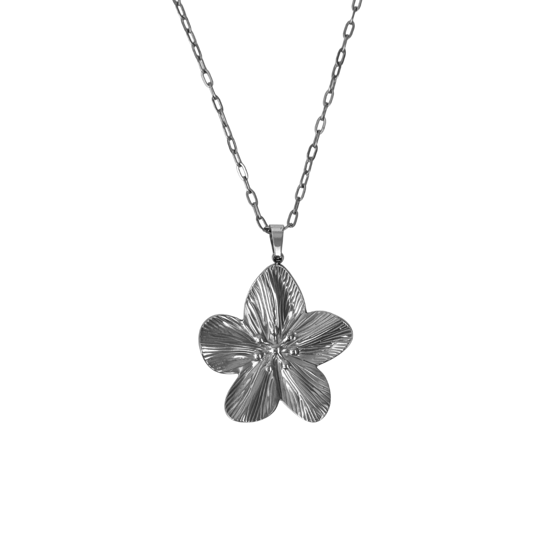 Flora necklace silver