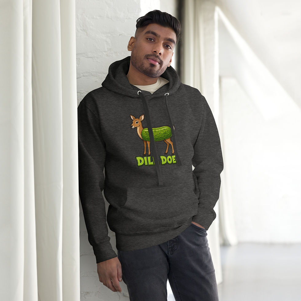 Thumbnail: Dill Doe Funny Pickle Deer Pun Hoodie | Cozy Weird Animal Wordplay Sweatshir