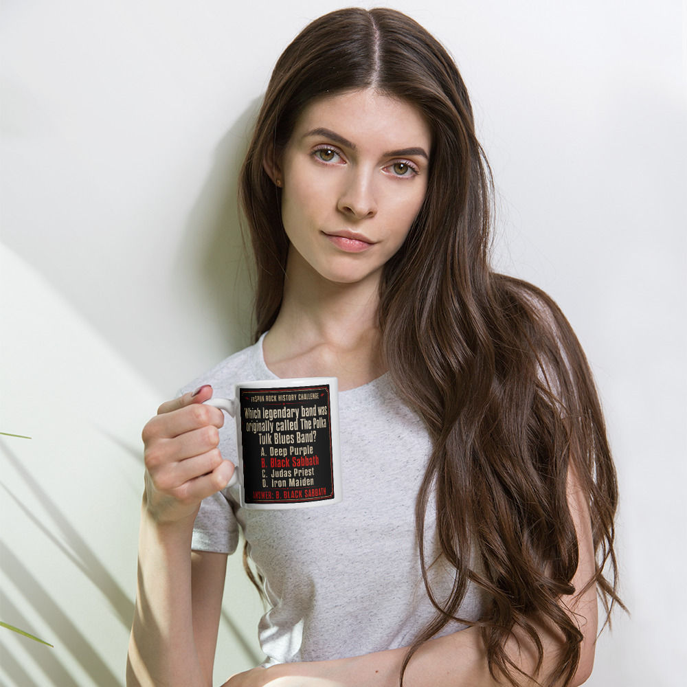 reSPUN Rock History Trivia Mug – White Coffee Cup, 11, 15 & 20 oz