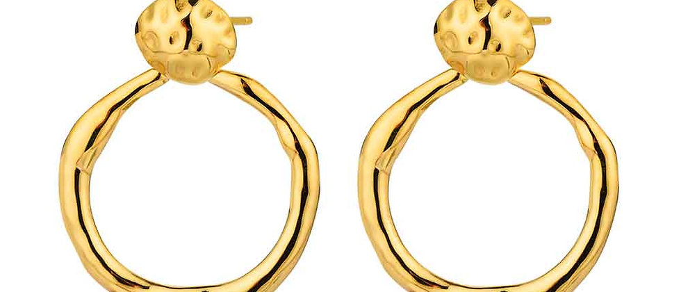 Pendientes acero 316 Rocío Martín chapado 18 kt aro 38.3 x 38.5 mm presión