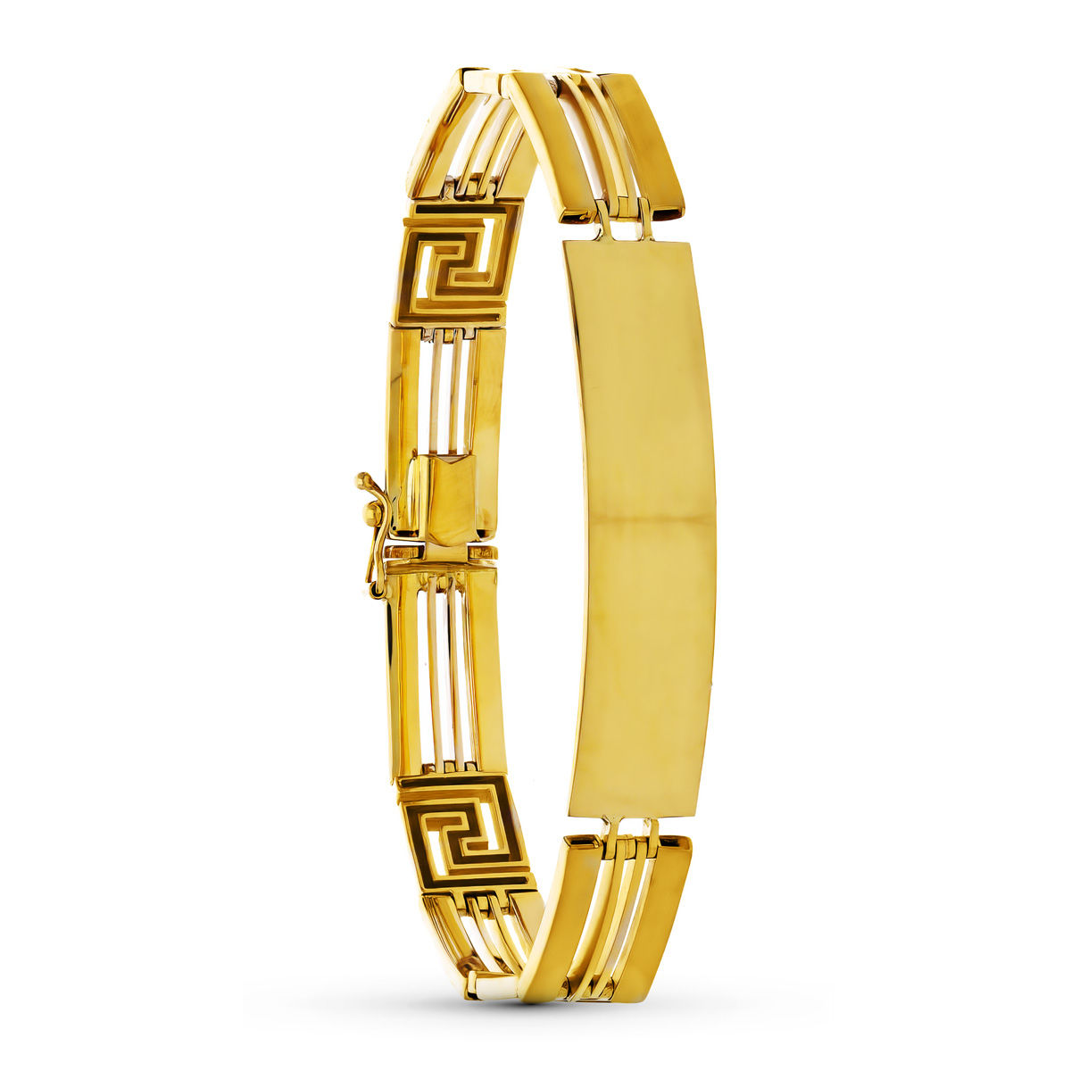 Pulsera de oro bicolor 18K esclava, 21,5 cm / 10 mm