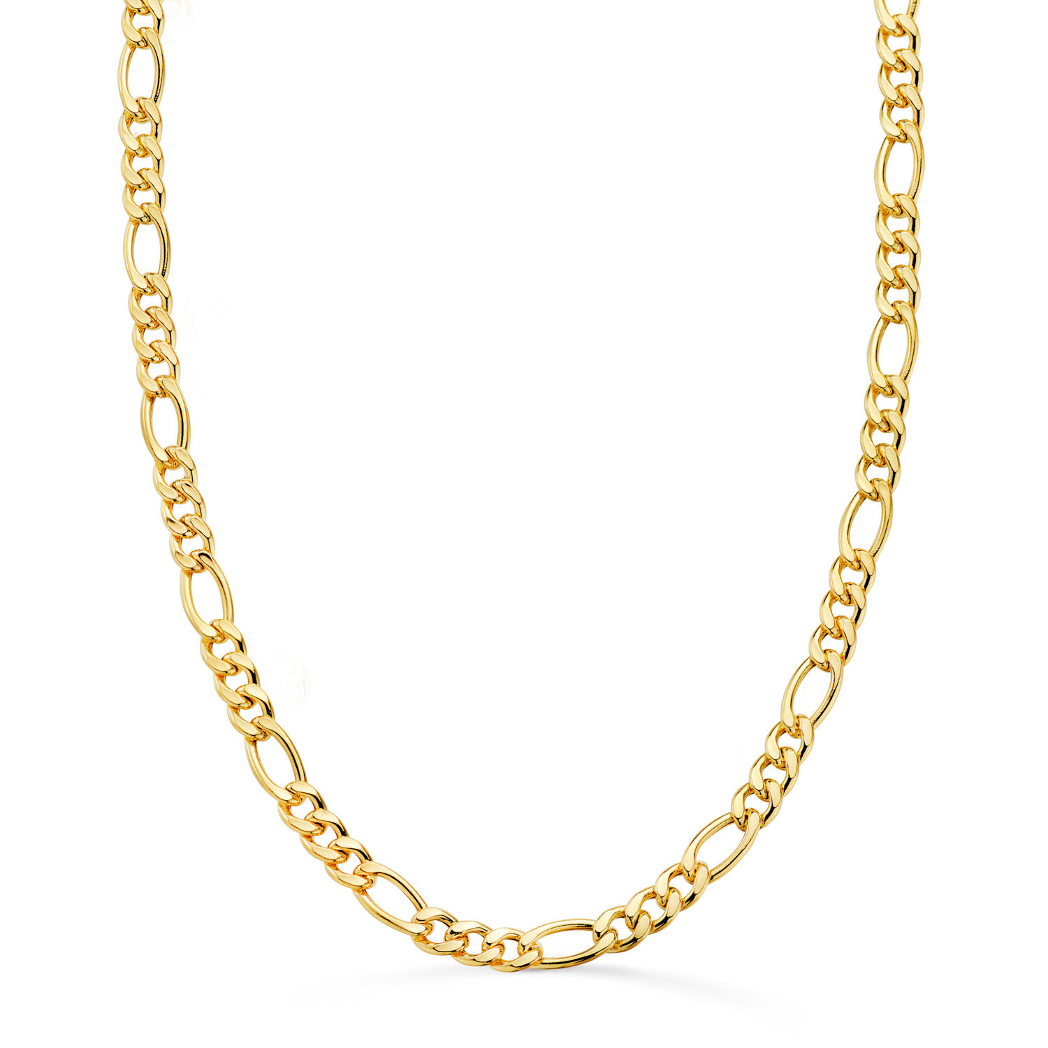 Cadena de oro amarillo 18K eslabón plano alargado, 5,5 mm / 60 cm