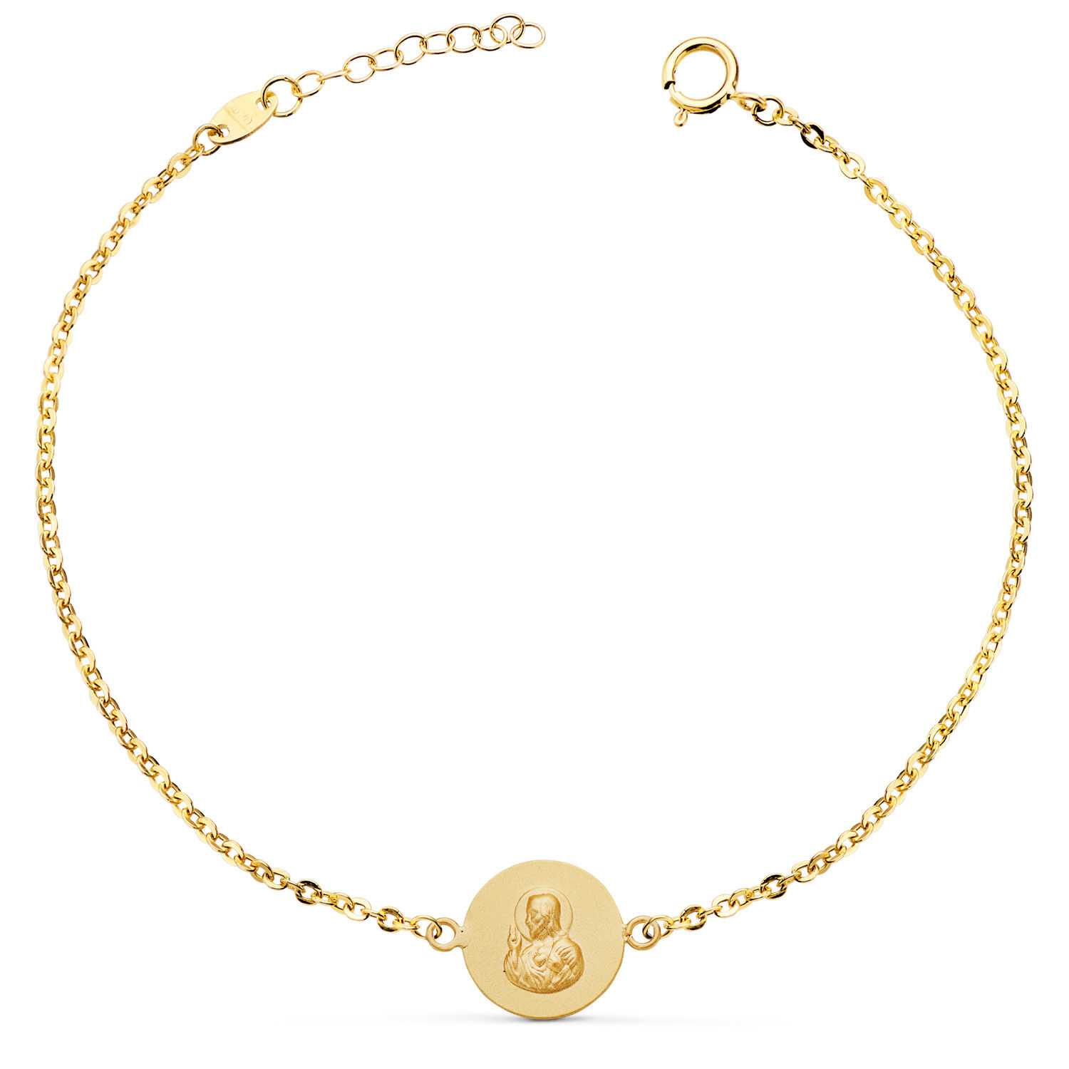 18k Pulsera Oro Amarillo Escapulario Oro Amarillo 12 Mm. Largo: 18 2 Cm
