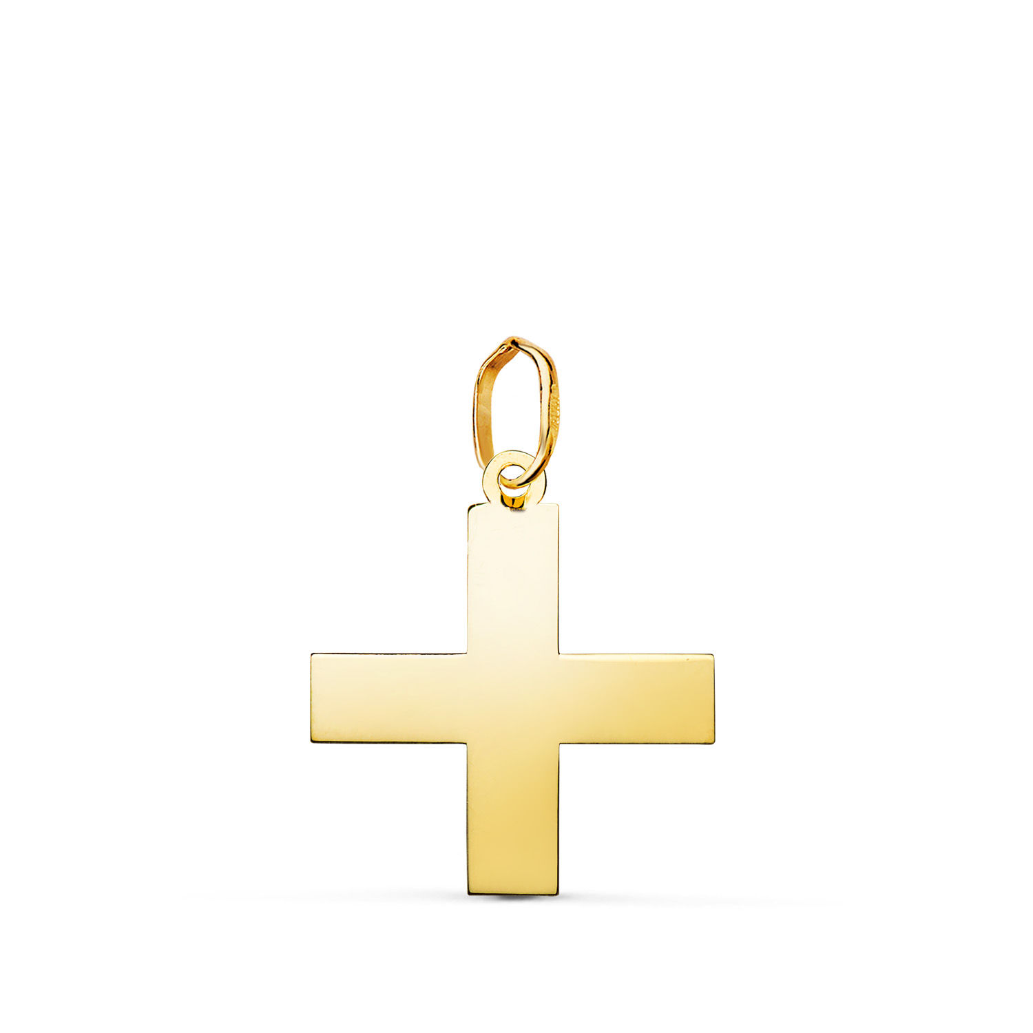 Colgante de oro amarillo 18K cruz griega, 18x16 mm