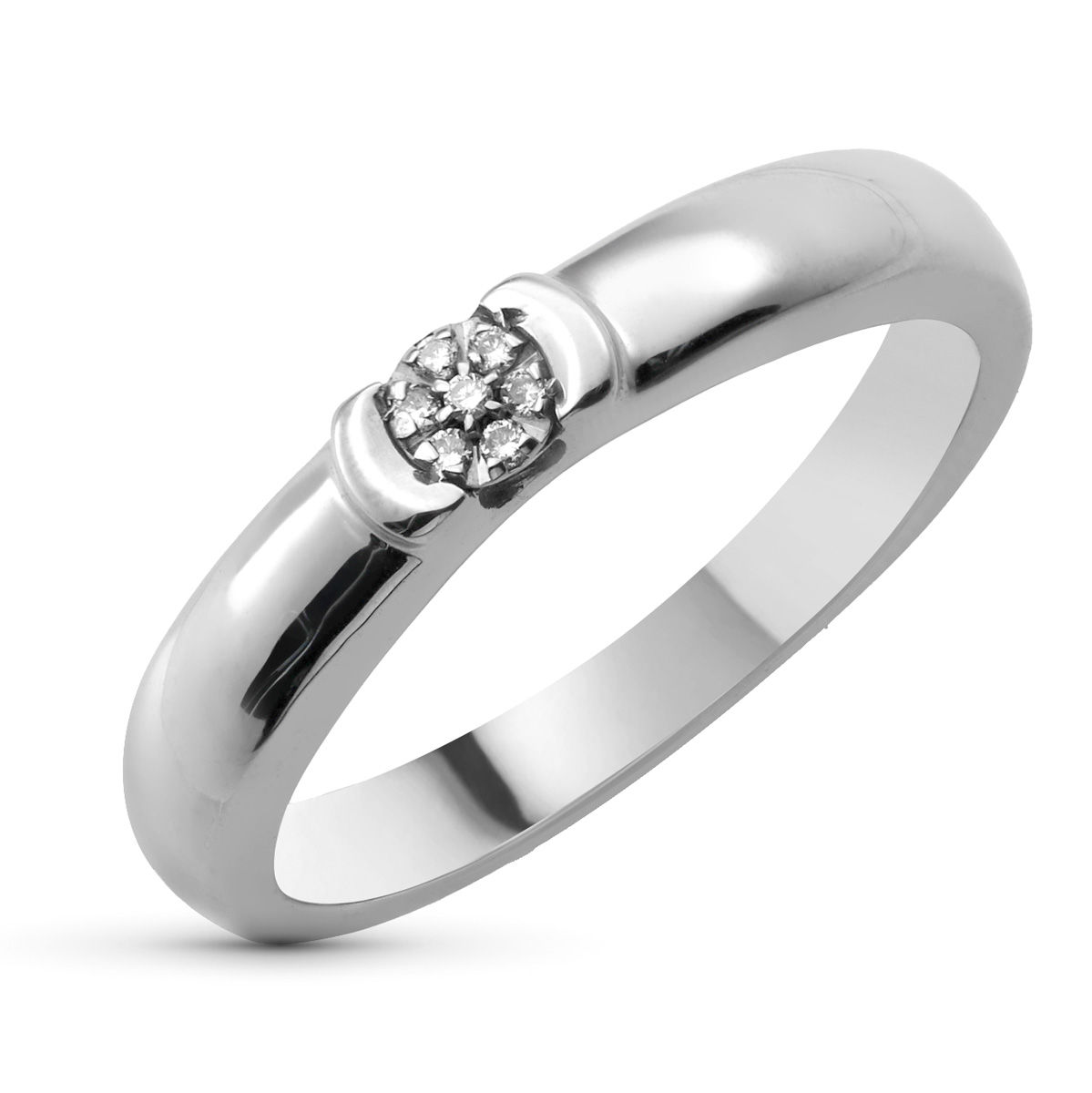 Sortija de oro blanco 18K naturales con diamante, 3,5 mm