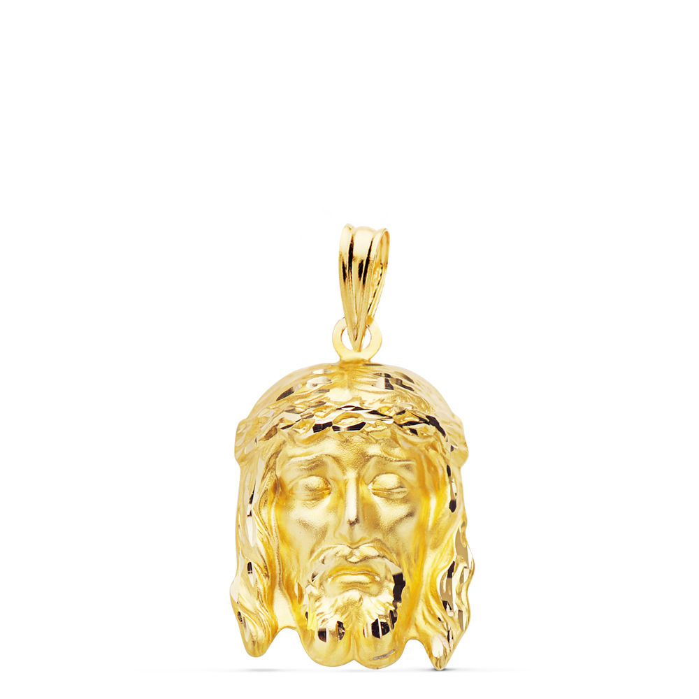 Cristo de oro amarillo 18K buena muerte, 21x14 mm
