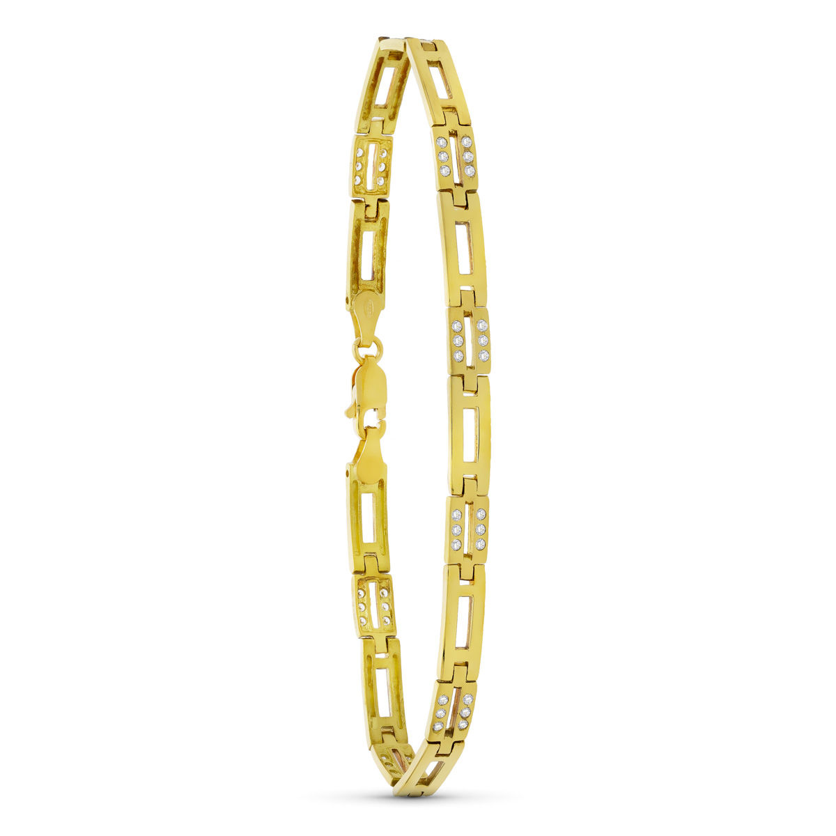 Pulsera de oro amarillo 18K con circonita · 13,00 g