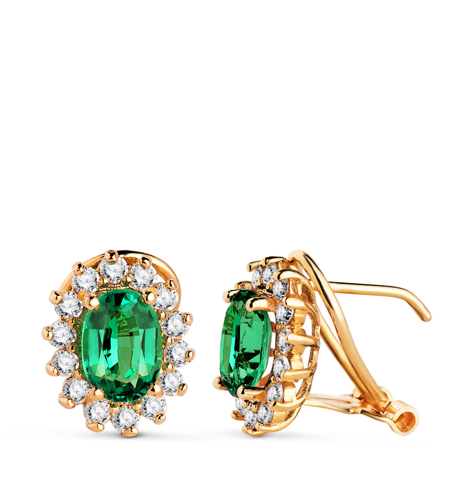 Pendientes de oro amarillo 18K recristalizada con, 7x5 mm / 11,5x9,5 mm