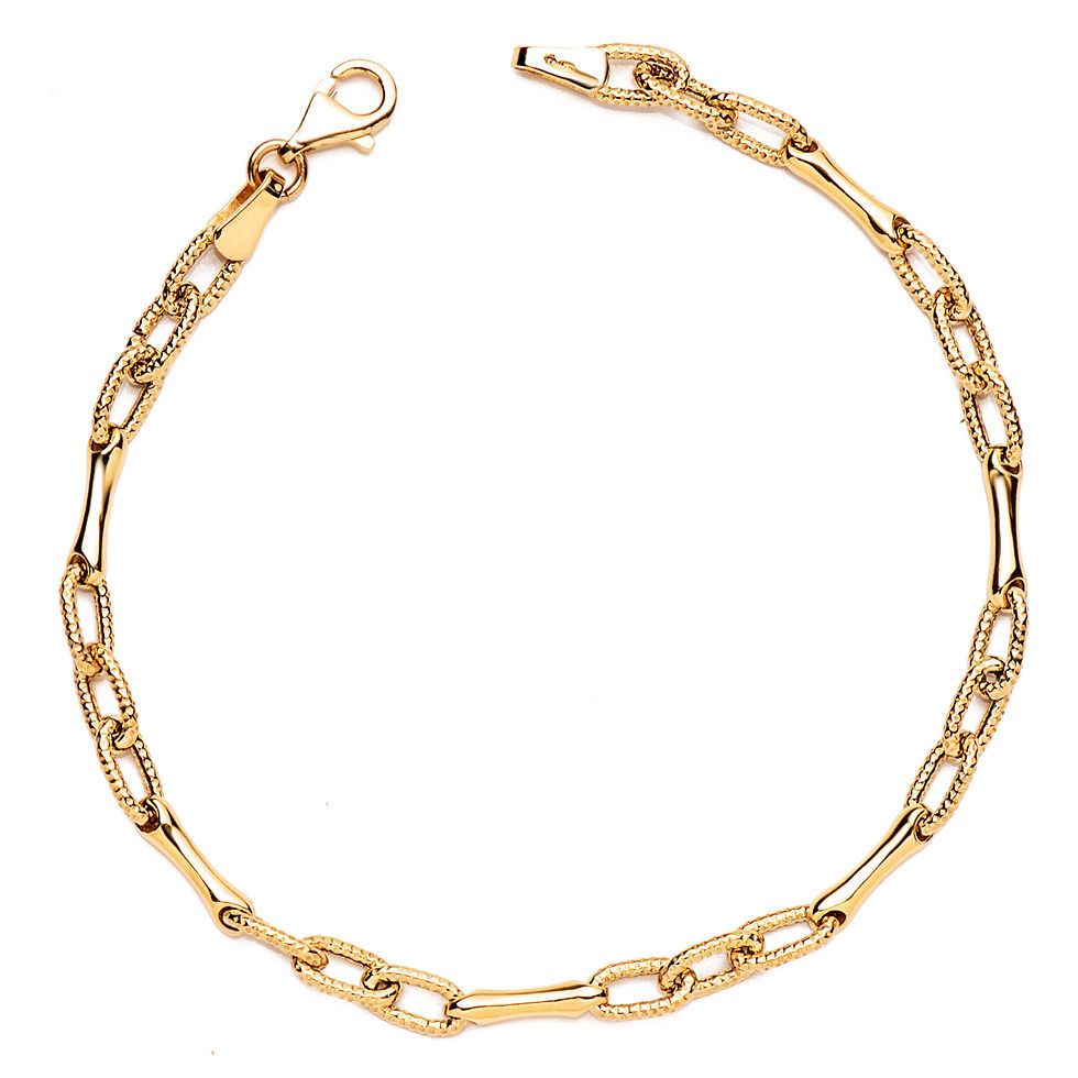 18k Pulsera Oro Amarillo Hueca Eslabon Y Tramo Ancho: 4 Mm. Largo: 19 Cm