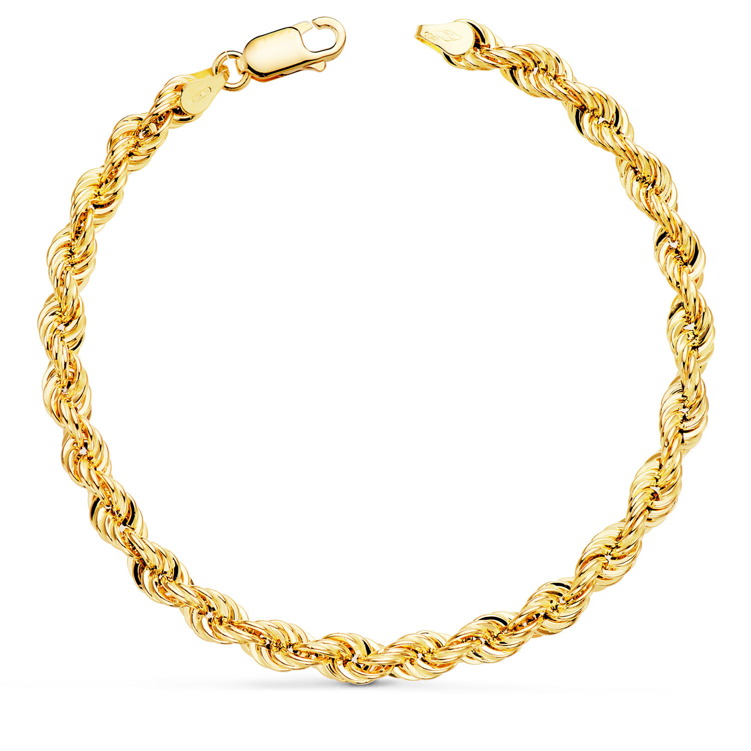 18k Pulsera Oro Amarillo Cordon Salomonico. Ancho 5,5 Mm Largo 21 Cm