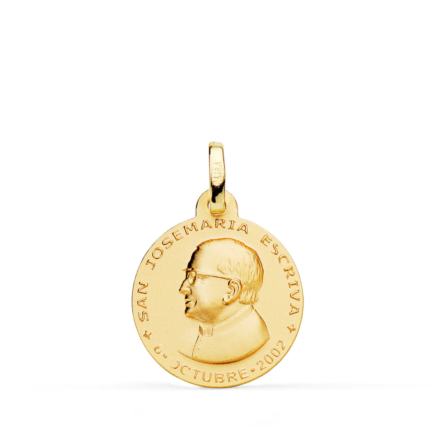 Medalla de oro amarillo 18K San Jose escrivá, 18 mm