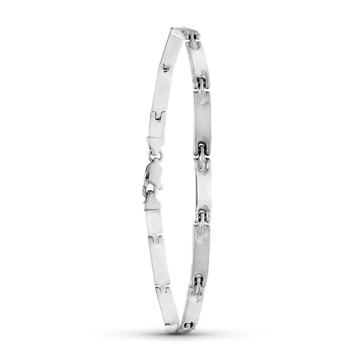 Pulsera de oro blanco 18K tramos, 19 cm