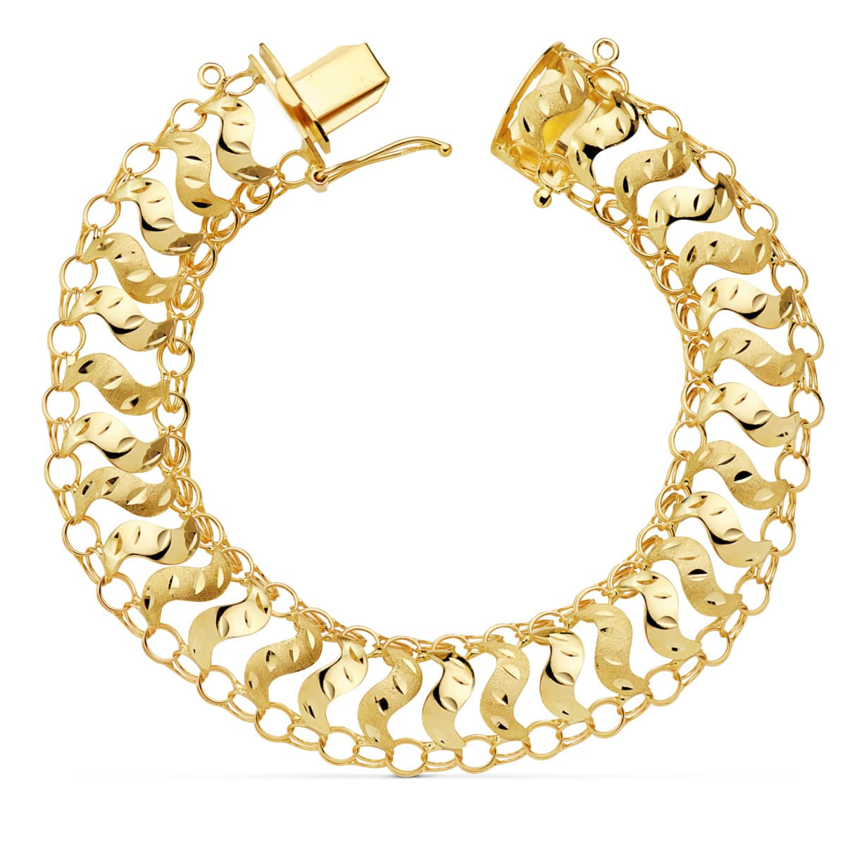 Pulsera de oro amarillo 18K princesa, 20,5 cm / 13 mm