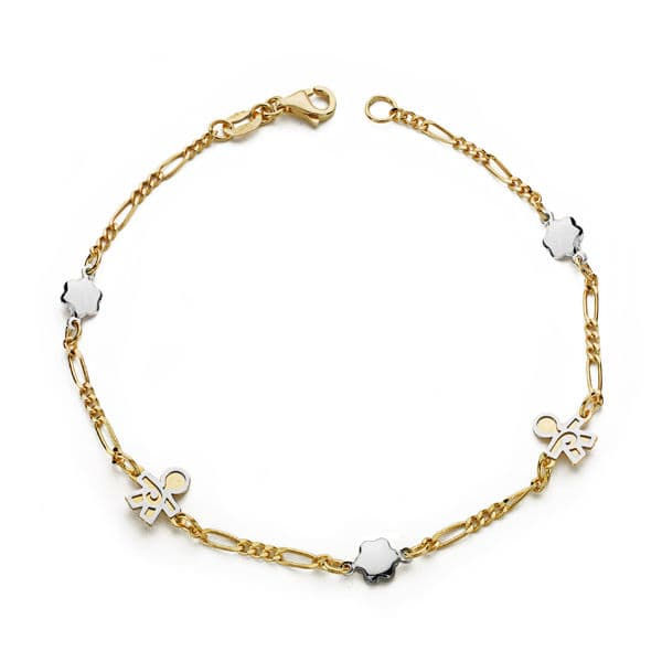 18k Pulsera Bicolor Ninos 19 Cm