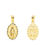 Miniatura: 18k Medalla Oro Amarillo Virgen De La Milagrosa Oval Tallada 15x10 Mm
