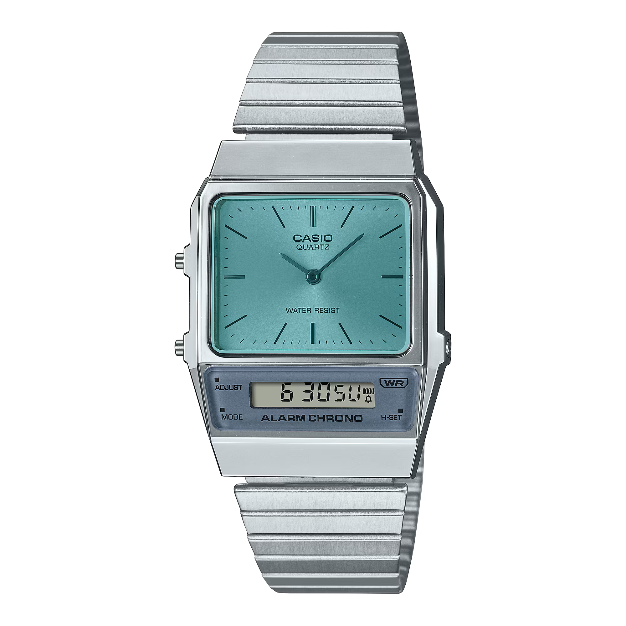Casio Vintage Edgy Collection Plateado/Celeste AQ-800EC-2A