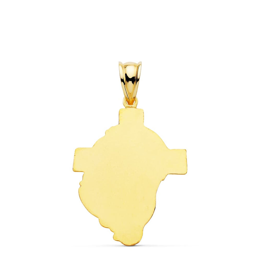 Miniatura: Colgante de oro amarillo 18K Cristo Cruz cabeza, 26x18 mm