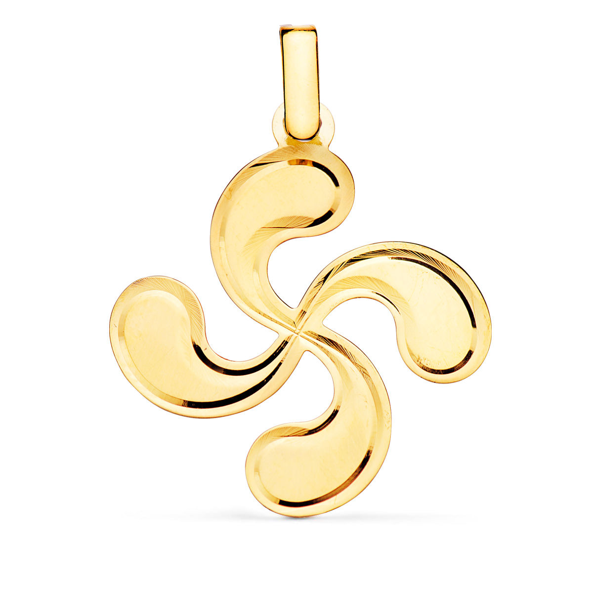 18k Colgante Oro Amarillo Lauburu Diamantado 28x25 Mm