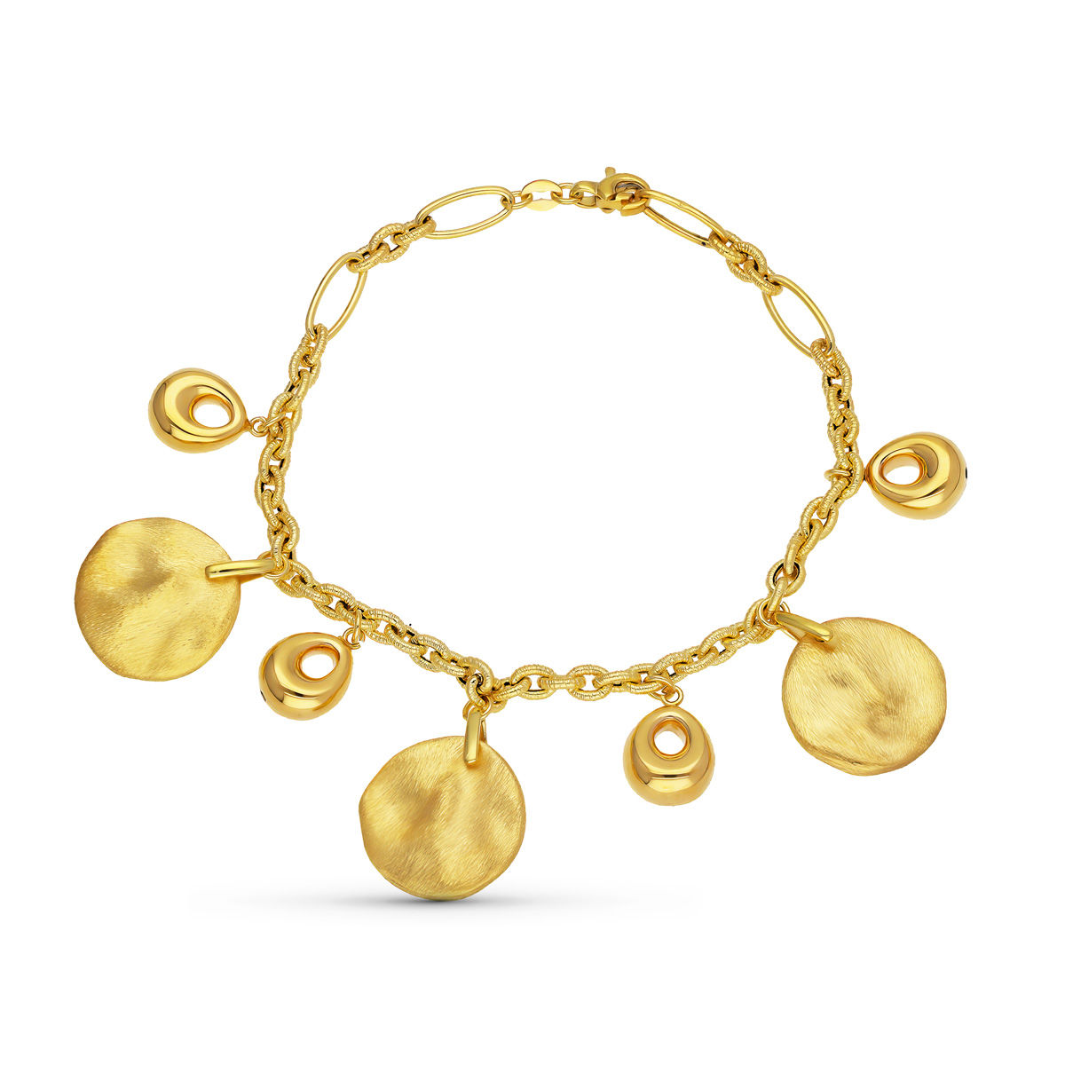 Pulsera de oro amarillo 18K colgante