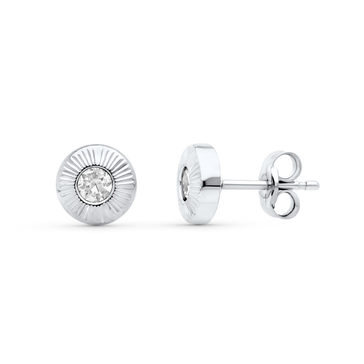 Pendientes de oro amarillo 18K cerco, 6x6 mm