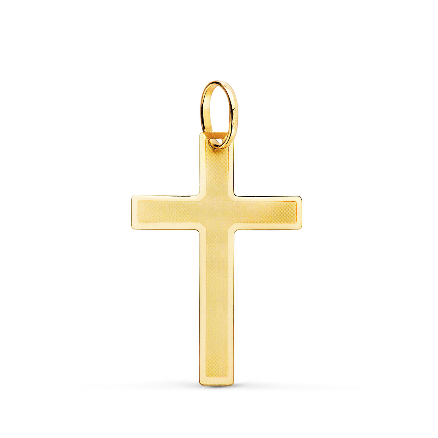 Cruz de oro amarillo 18K Cristo Plana sin cristo, 26x17 mm