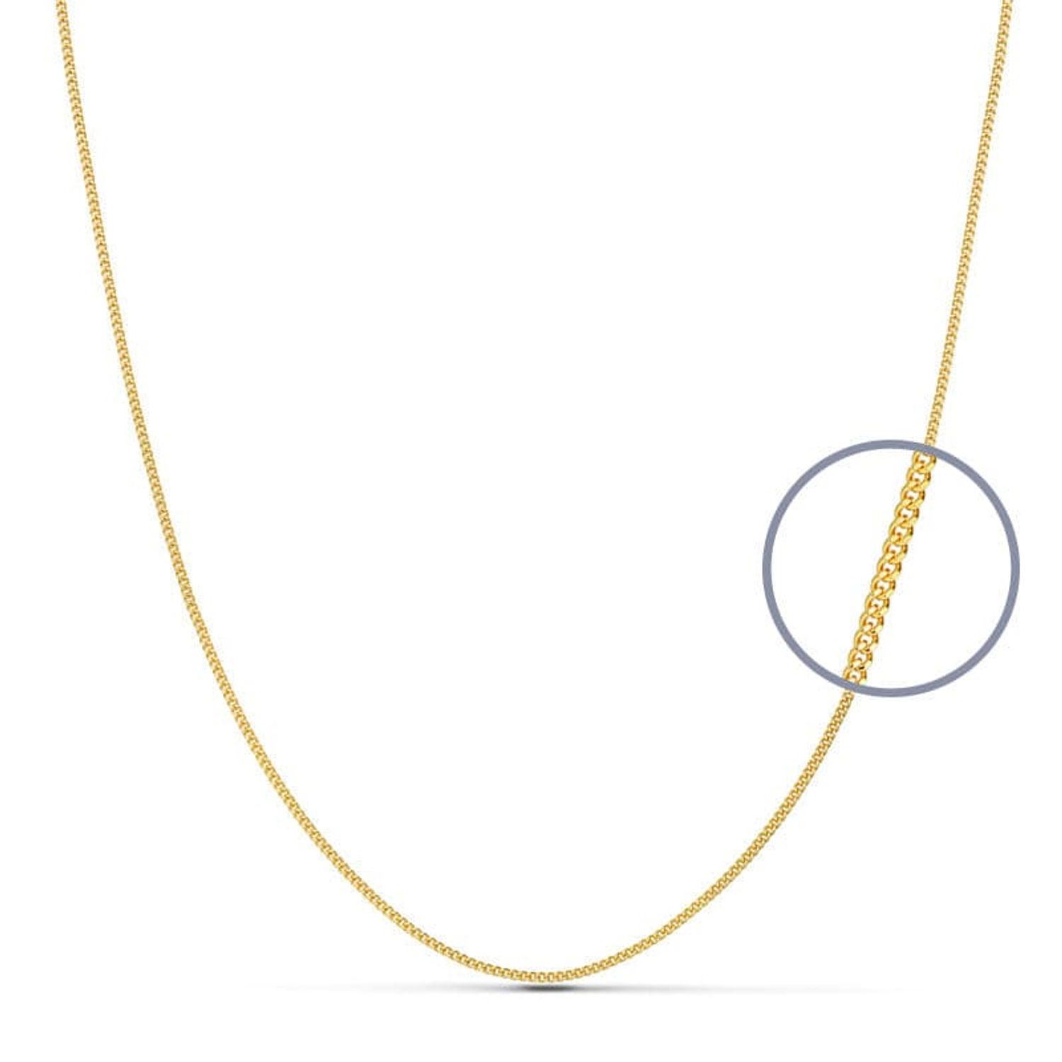 Cadena de oro amarillo 18K barbada, 45 cm / 0,8 mm