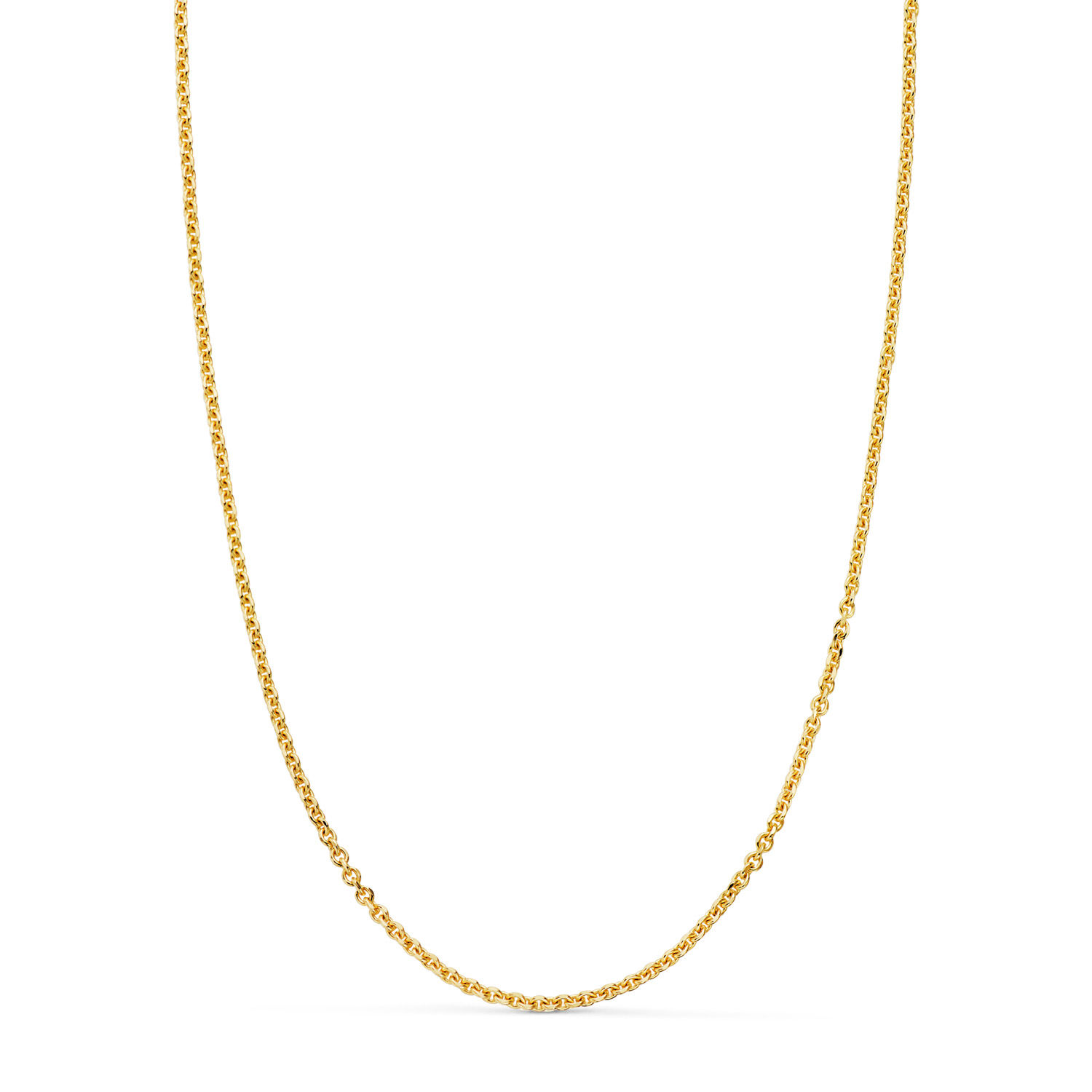 Cadena de oro amarillo 18K forzada eslabón, 2 mm / 60 cm