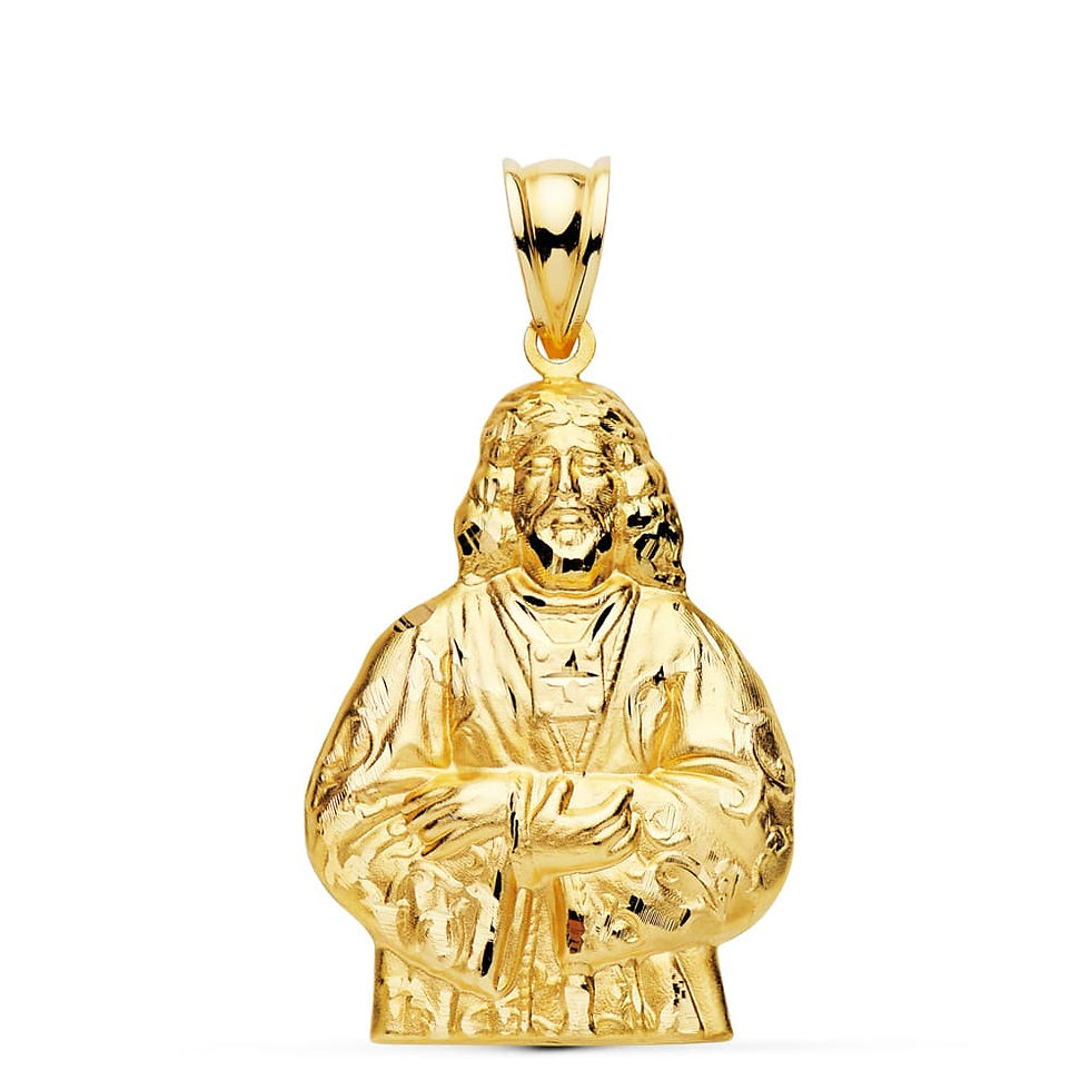 18k Colgante Medalla Silueta Cristo Medinacelli Oro Amarillo 31x20 Mm