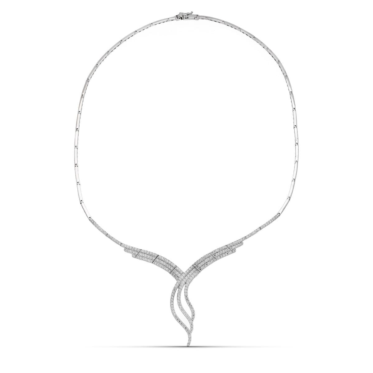 Gargantilla de oro blanco 18K con circonita · 23,00 g