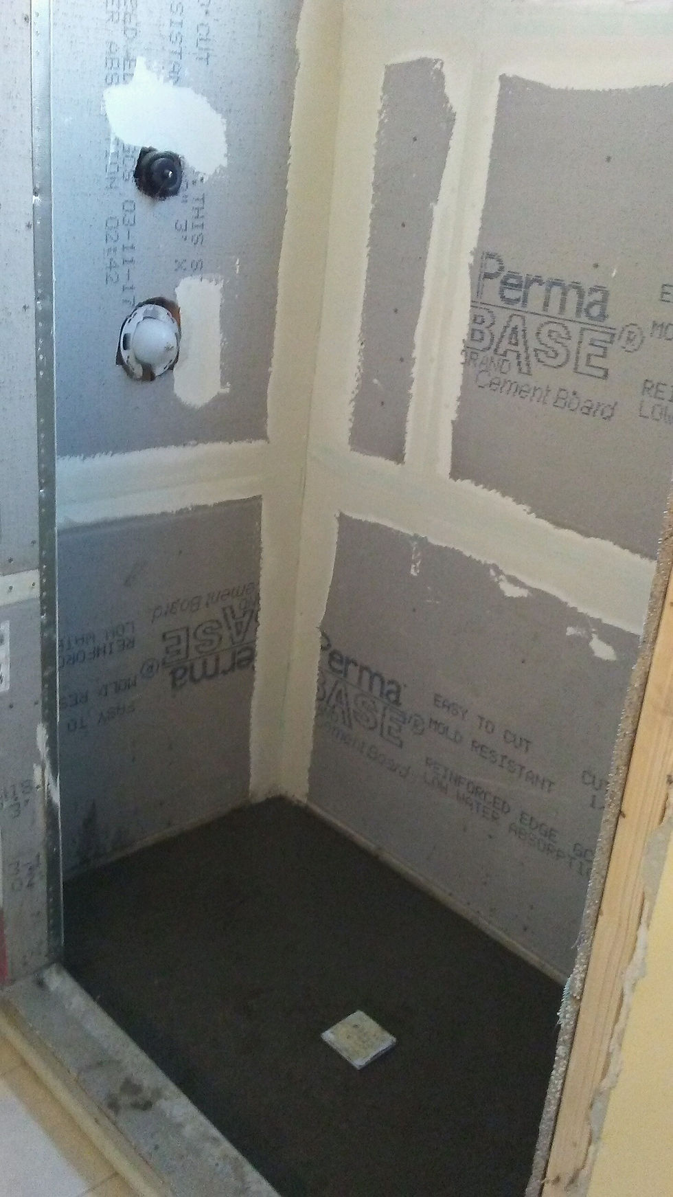 Cement Board Installed
