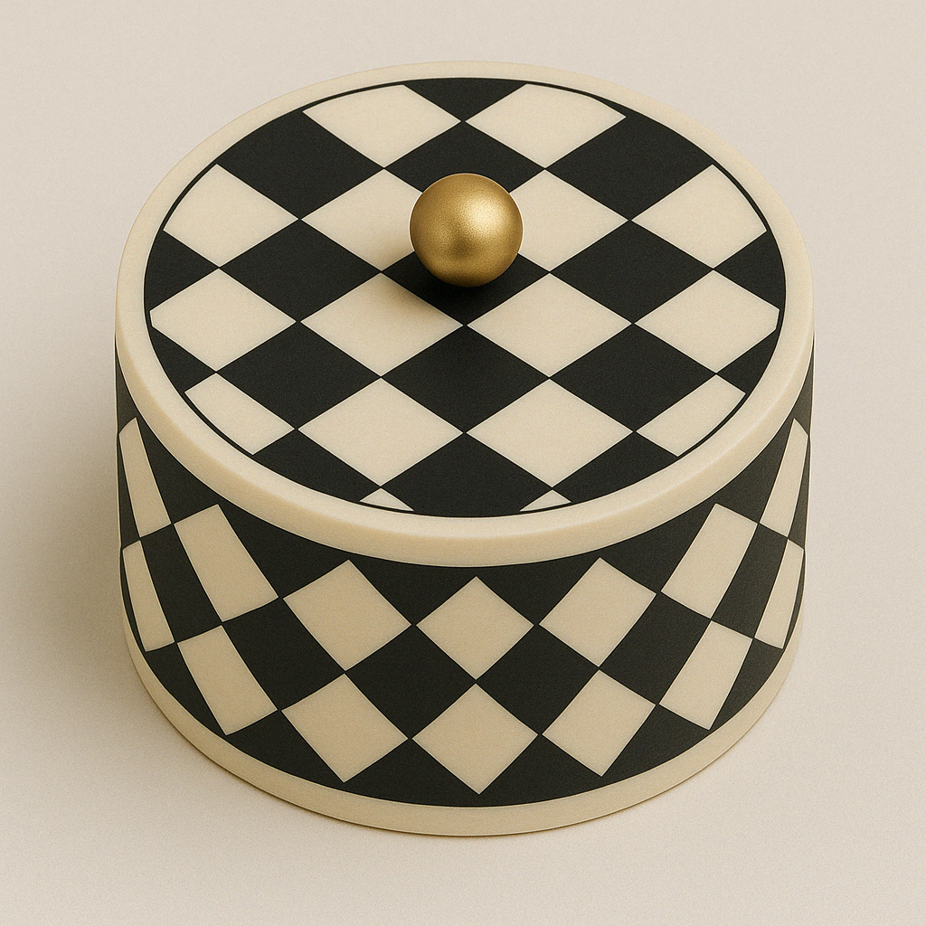 bone inlay jewellery box, keepsake box, bone inlay box, Bone Inlay Round Trinket Box