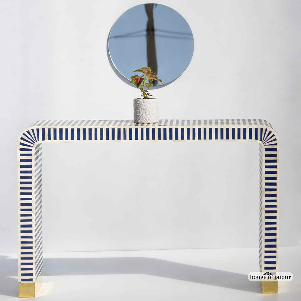 waterfall bone inlay table, bone inlay entryway table, bone inlay console table, bone inlay furniture