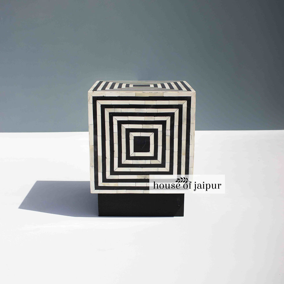Thumbnail: bone inlay end table, bone inlay side table, bone inlay nightstand, bone inlay furniture