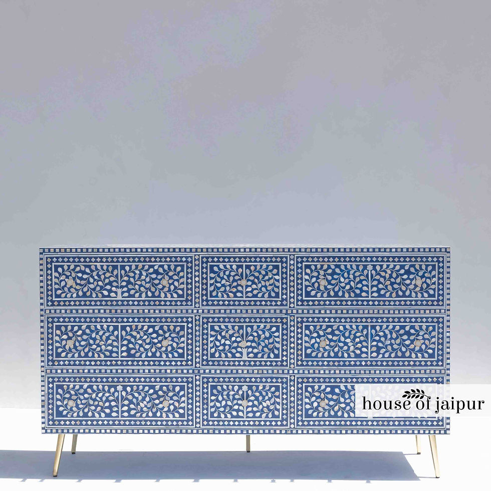 תמונה ממוזערת: mother of pearl nine drawer dresser, MOP chest of drawers, MOP dresser, mother of pearl furniture