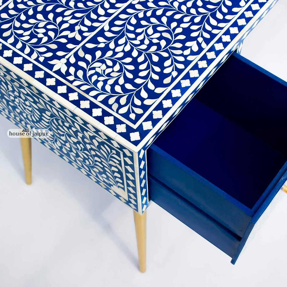 תמונה ממוזערת: blue bone inlay work desk, bone inlay desk, bone inlay dresser, bone inlay furniture