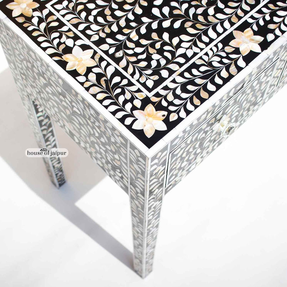 mother of pearl console table, mother of pearl desk, mother of pearl entryway table, MOP table