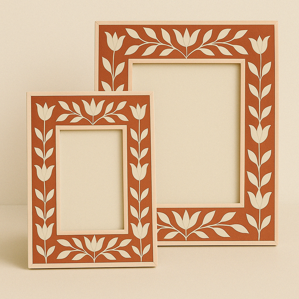 תמונה ממוזערת: bone inlay floral photo frame, bone inlay photo frame, floral photo frame,