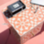 Bone inlay work desk, bone inlay desk, pink work desk, bone inlay furniture, peach bone inlay work desk, pink bone inlay desk