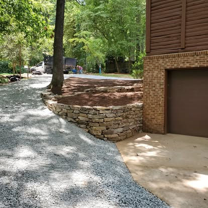 Celestial Landscaping installs retaining walls with built in drainage in Chapel Hill, NC